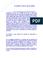 El Poder Del Sonido A Favor de La Salud