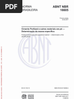 NBR 16605 (Determinação Da Massa Específica Do Cimento)