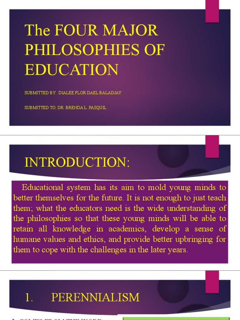 Four Major Educational Philosophies | PDF
