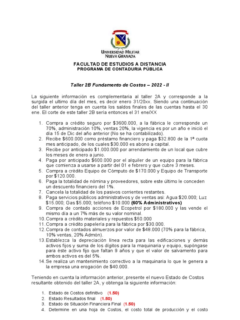 Taller 2B FC | PDF | Depreciación | Economias