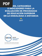 Ejes Categorias para La Evaluacion de Programas de Educacion Superior en La Modalidad A Distancia 2017