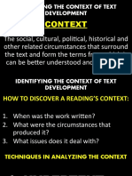 Identifying The Context of Text Development