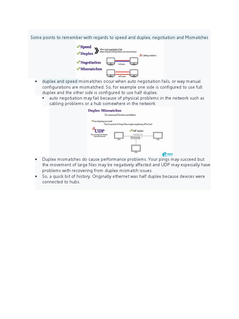 Understanding Speed, Duplex, and AutoNegotiation Mismatches Causes