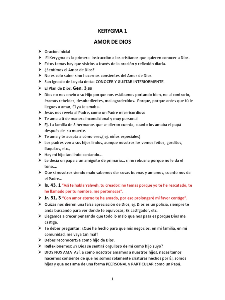 Kerygma 1 El Amor de Dios | PDF | Amor | Dios