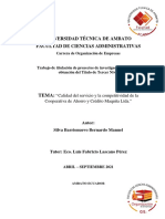 Calidad del servicio y competitividad de la Cooperativa Maquita Ltda