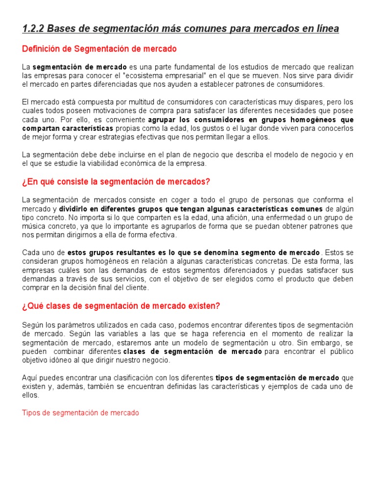 Intro Segmentacion de Mercados | PDF | Marketing | Mercado (economía)