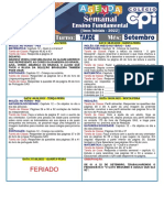 Atividades escolares e tarefas de casa da semana