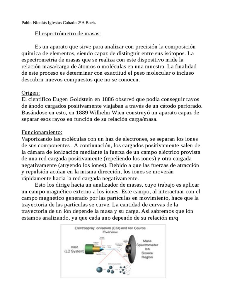 Introducción a la Espectrometría de Masas | PDF | Espectrometría de ...