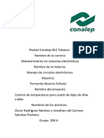 Control de temperatura para cautín de 45w a 60w