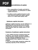 Meaning and Definition of Capital Structure