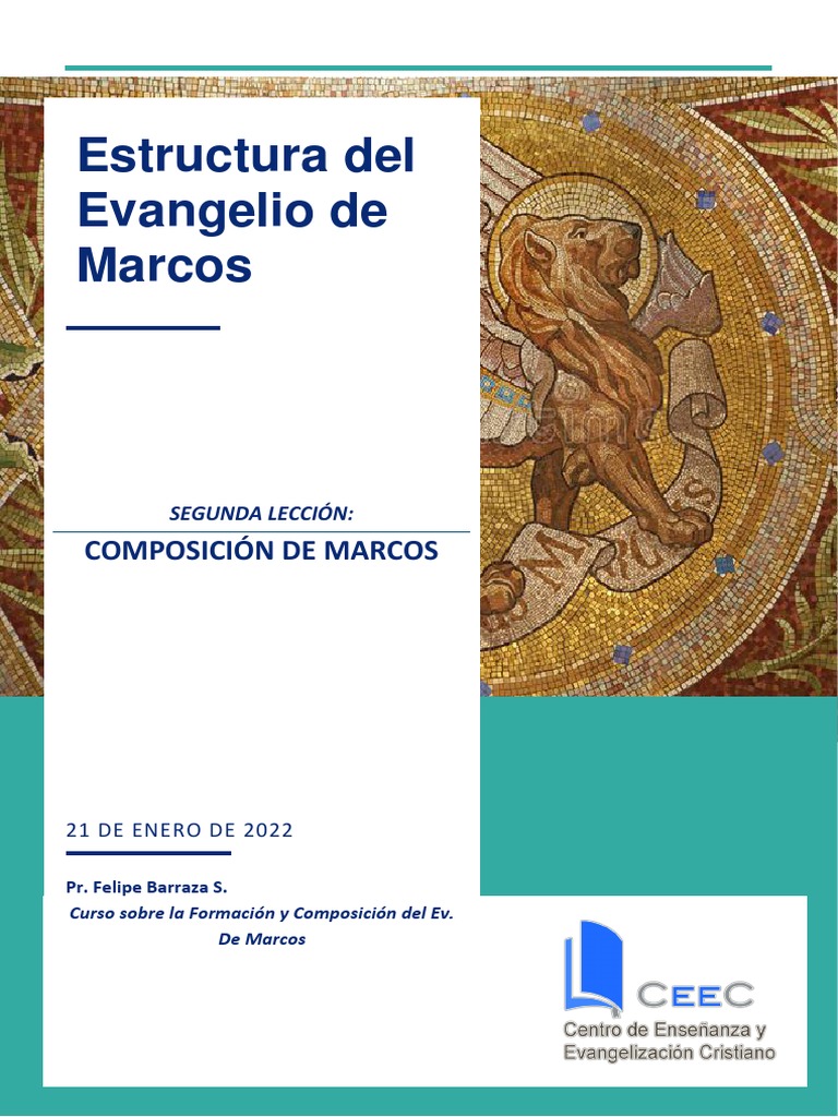Estructura del Evangelio de Marcos | PDF | Jesús | Evangelio de Marcos