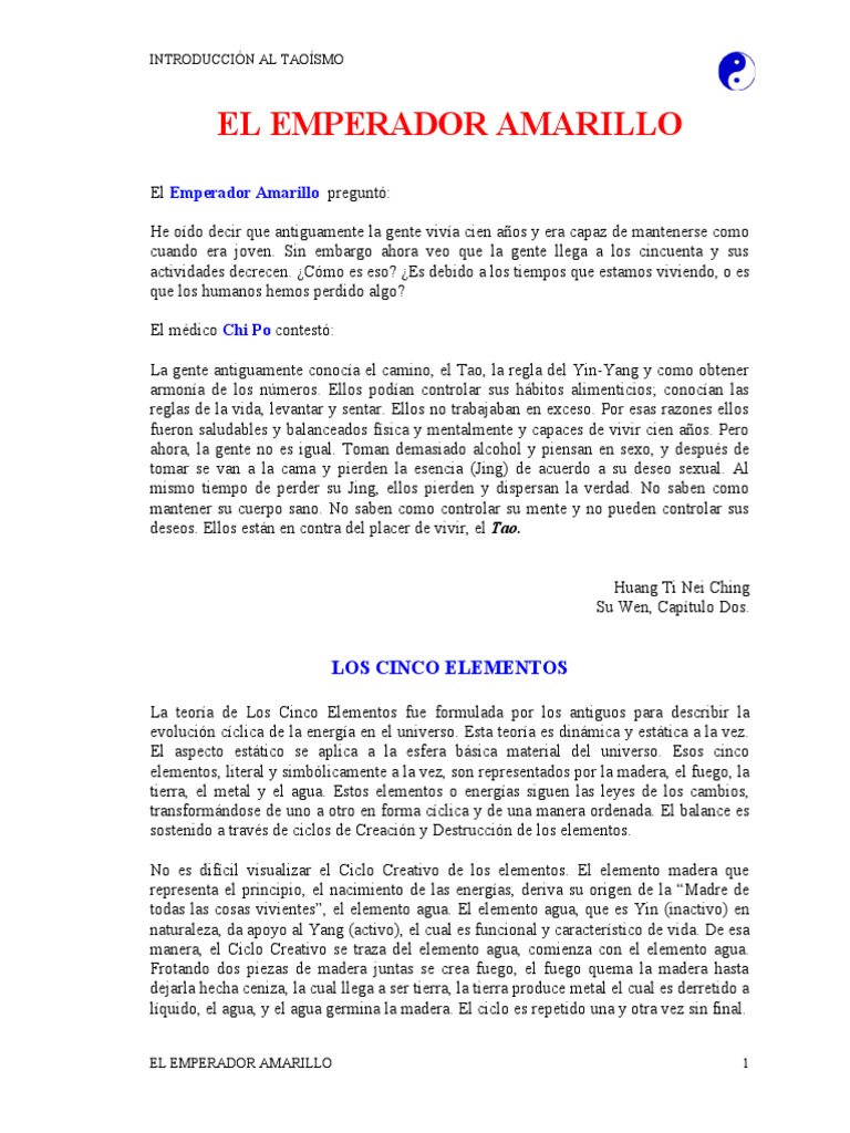 TALLER 03 El Emperador Amarillo PDF Agua Incendios