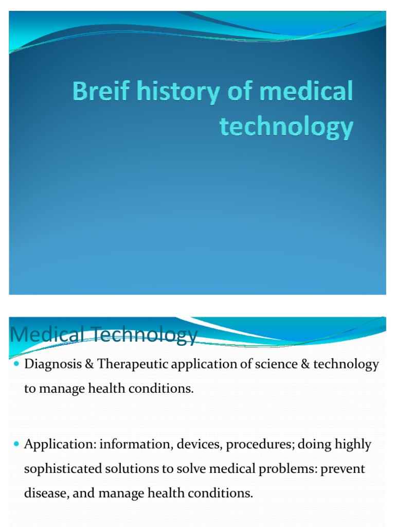 Breif History of Medical Technology | PDF