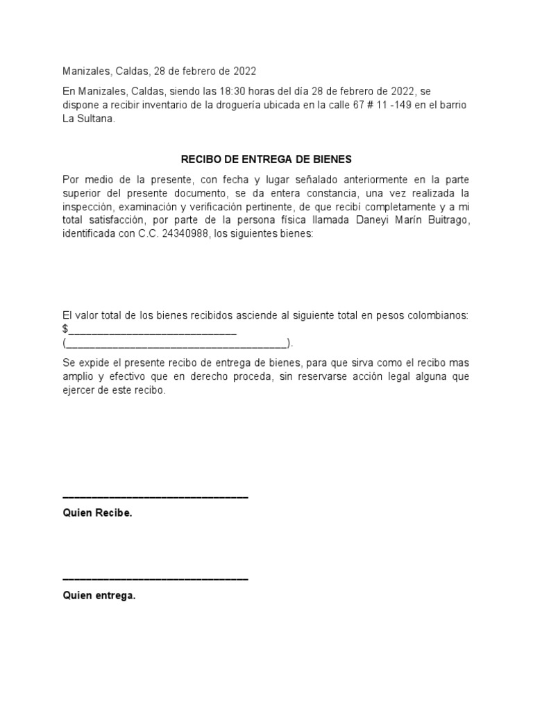Recibo de Bienes Muebles PDF