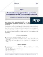 Niger Circulaire 2020 610 Accompagnement Operateurs Economiques Coronavirus