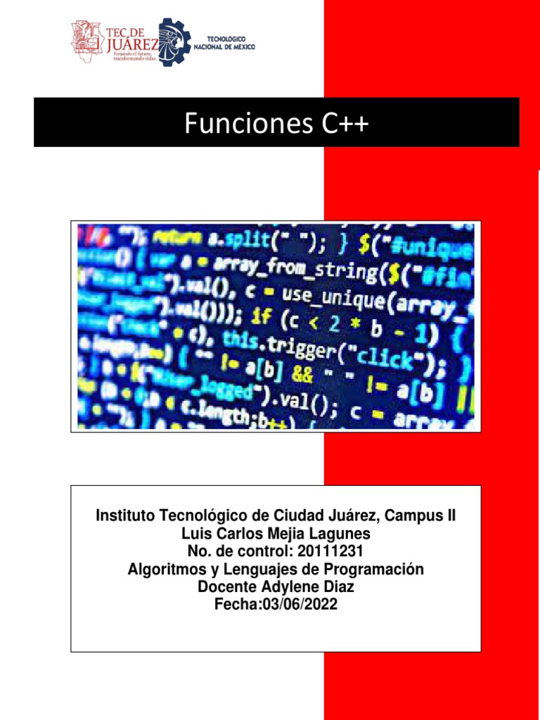 Funciones en C++: Definición y Uso | PDF | C ++ | Función (Matemáticas)