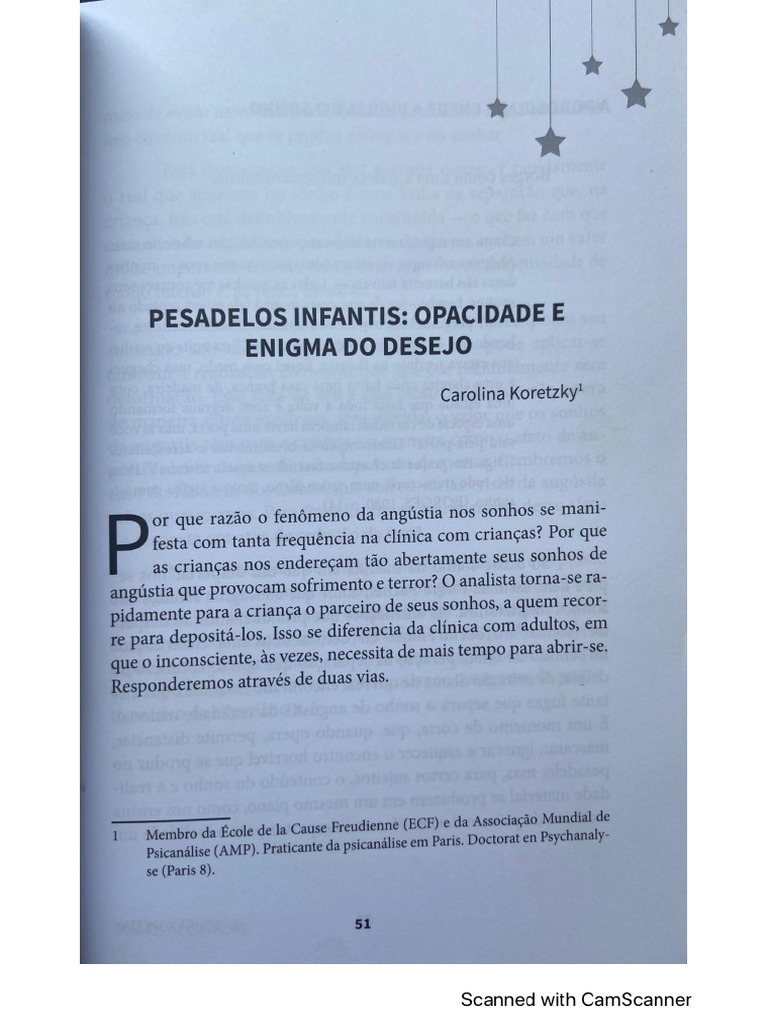 Pesadelos Infantis Opacidade e Enigma Do Desejo | PDF