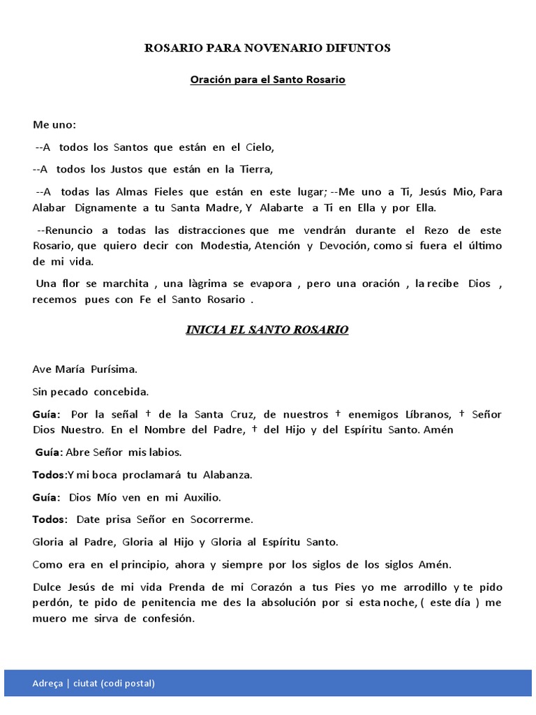 Rosario para Novenario de Difuntos | PDF | María, madre de Jesús
