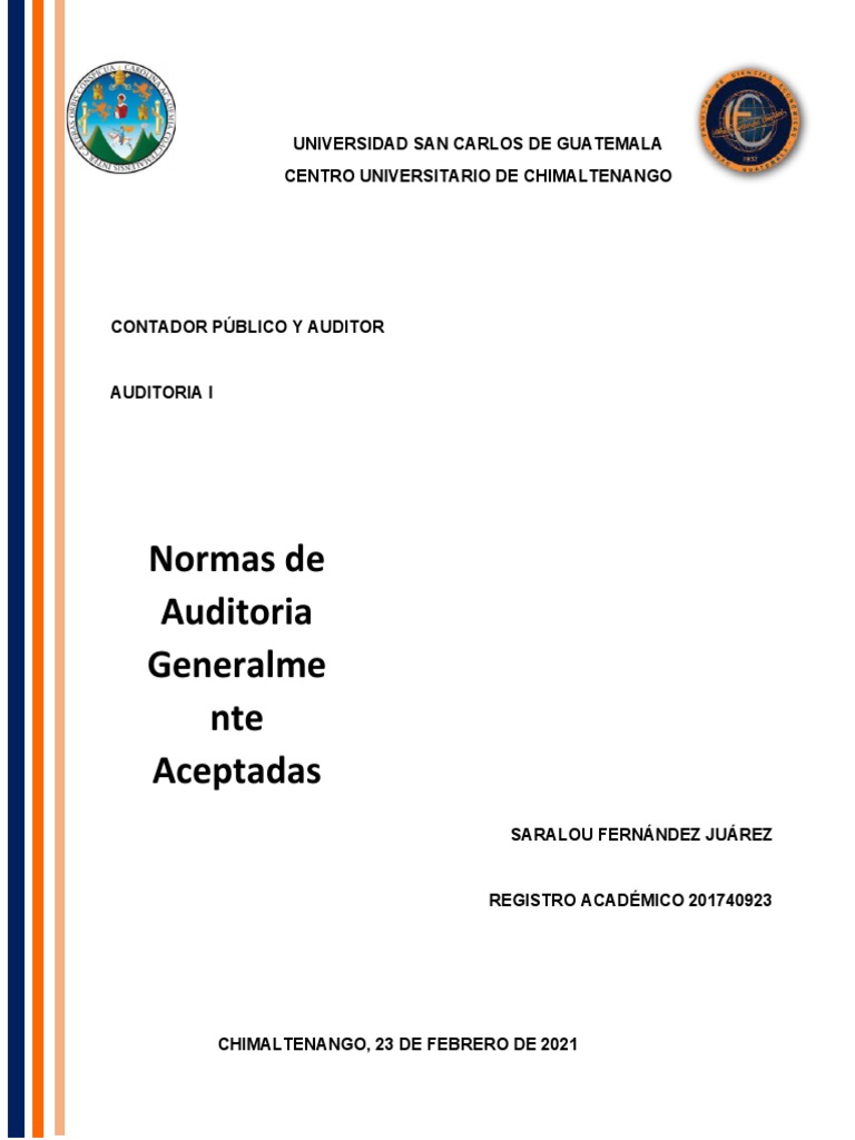 Normas de Auditoria Generalmente Aceptadas | PDF | Auditoría | Contralor