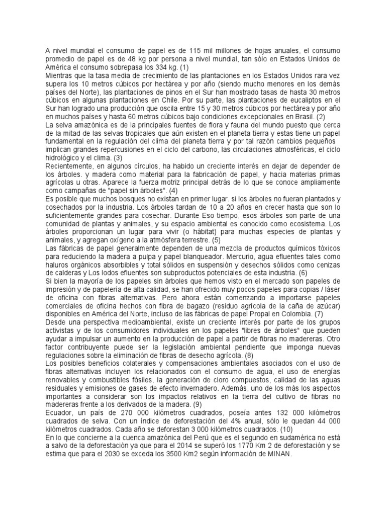 A Nivel Mundial El Consumo de Papel Es de 115 Mil Millones de Hojas ...
