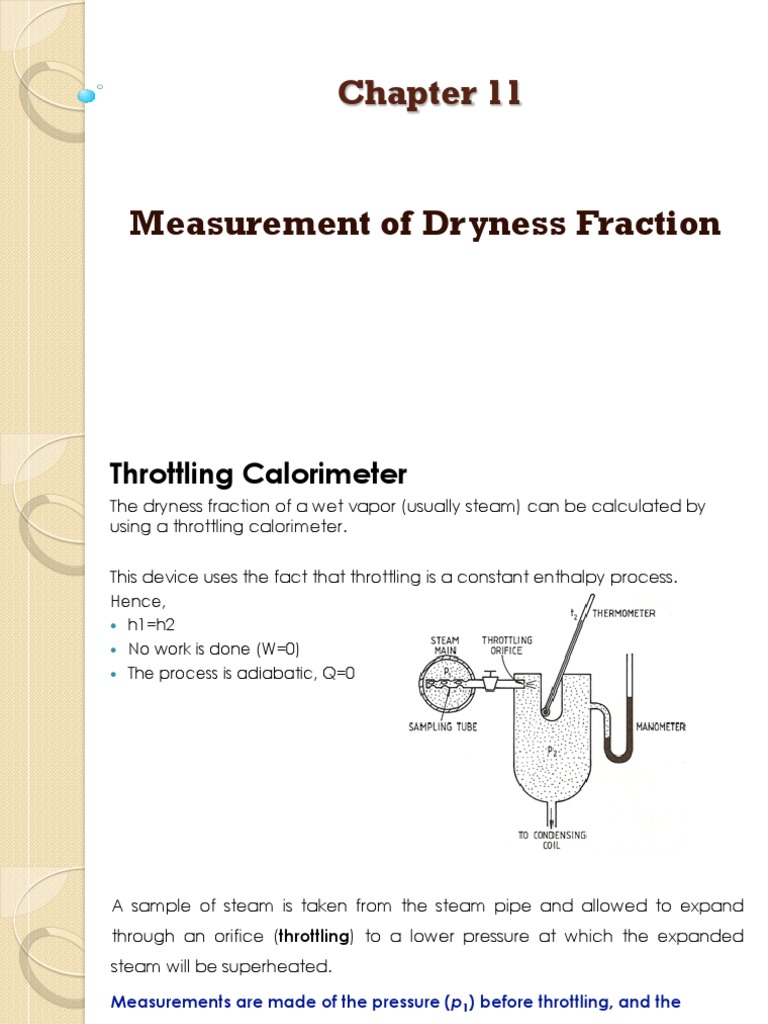 Measuring Dryness Fraction of Steam | PDF | Enthalpy | Steam