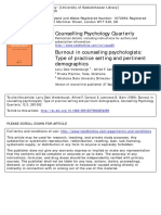 Management of Burnout - Training Psychologists in Professional Life Span Perspectives.