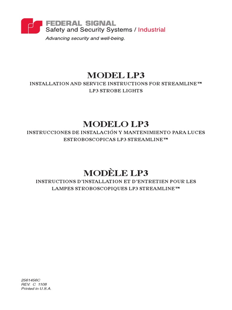 Model Lp3: Installation and Service Instructions For Streamline™ Lp3 ...