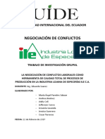 Negociación de conflictos laborales en ILE C.A