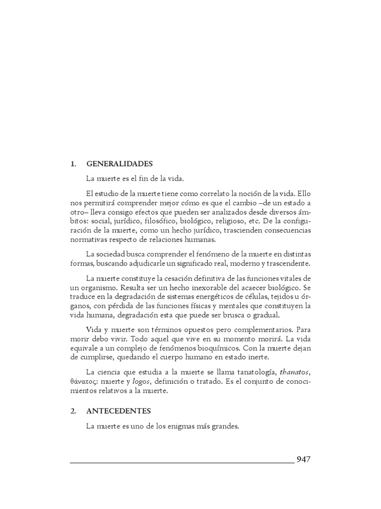 Concepto y naturaleza de la muerte | PDF | Muerte | Voluntad y testamento