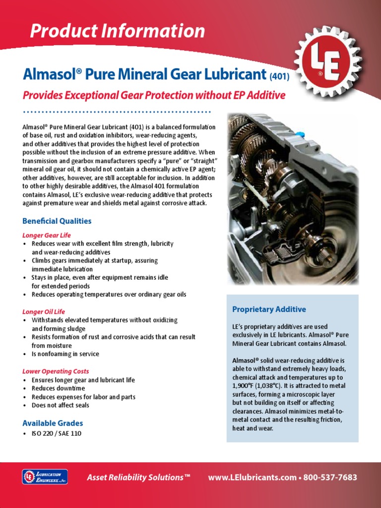 0401 Product Info PDF Lubricant Chemical Substances