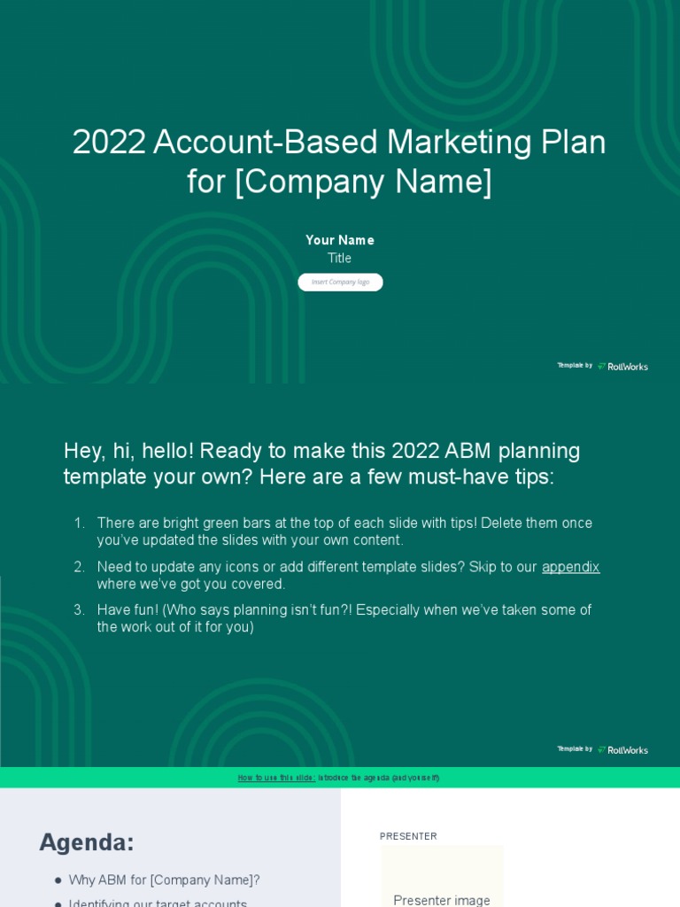 2022 ABM Planning Template PDF Sales Marketing