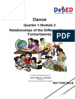 Dance: Quarter 1-Module 3 Relationships of The Different Dance Forms/Genres