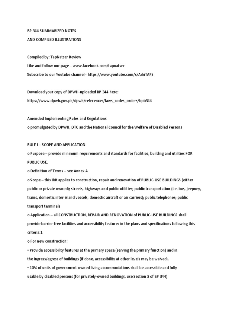 BP 344 Summarized Notes | Download Free PDF | Accessibility | Stairs