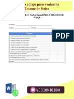 Evaluación Educación Física Lista Cotejo