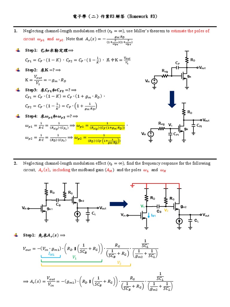 Analysis of a MOSFET Amplifier Circuit Estimating Poles, Frequency