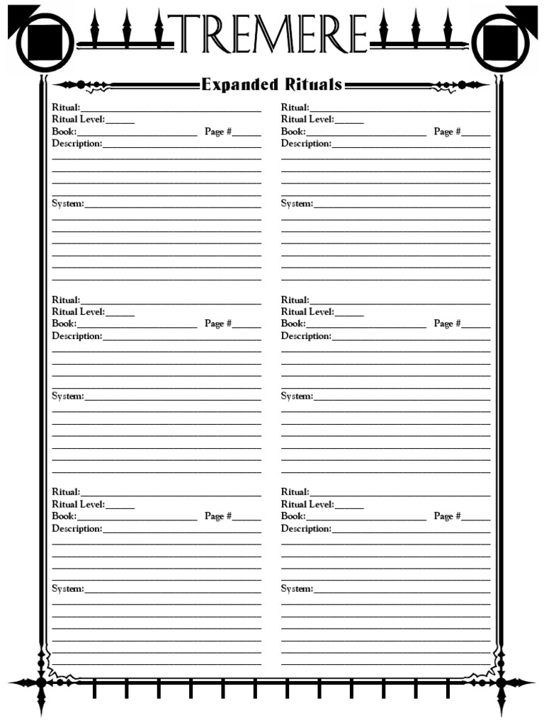 Tremere Rituals and Descriptions Guide | PDF