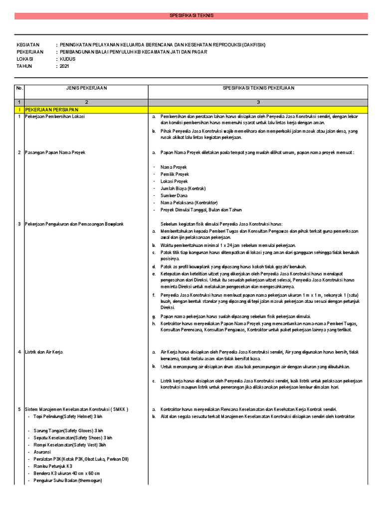 Spektek Gedung KB | PDF