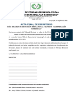 Acta de Posesión Del Gobierno Estudiantil 2019 Nueva