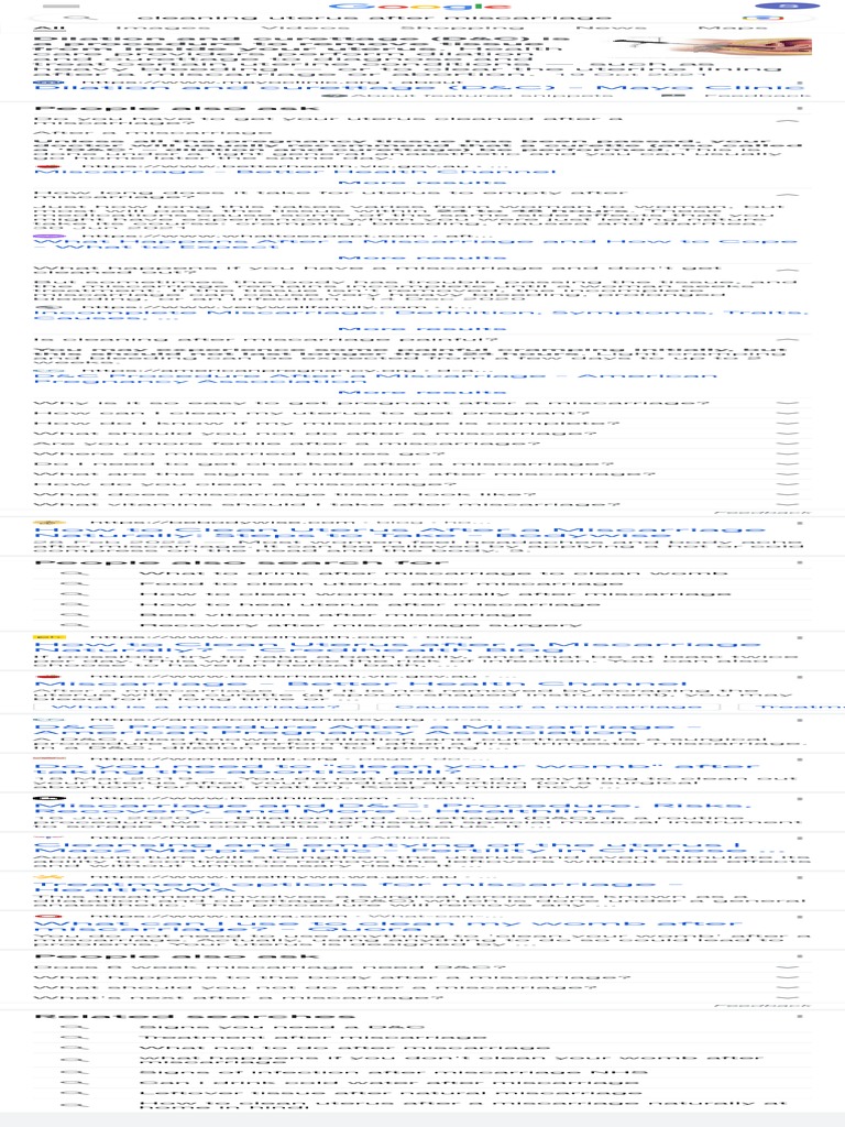Cleaning Uterus After Miscarriage Google Search PDF Miscarriage