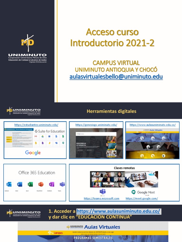 Acceso Curso Introductorio COMO MATRICULARSE 2021-60 26 Julio | PDF