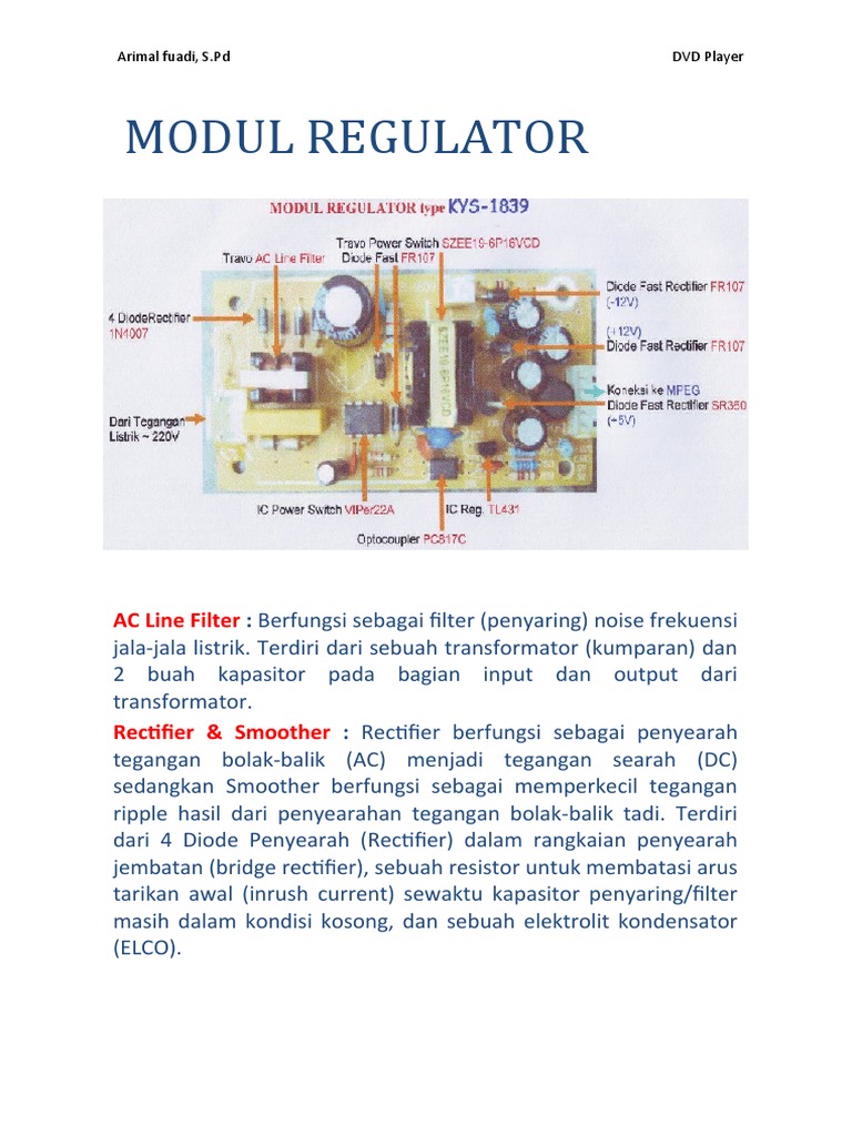 Skema Rangkaian DVD Player dan PSU | PDF