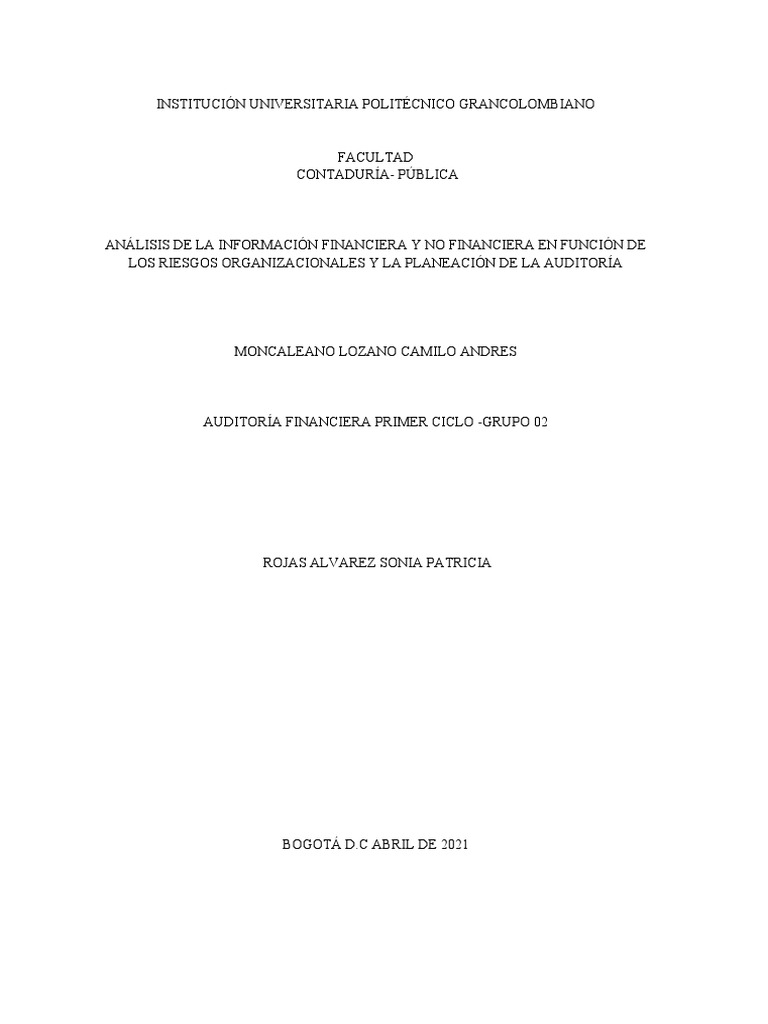 Auditoría Financiera y Fraude DMG | PDF | Auditoría | Contabilidad