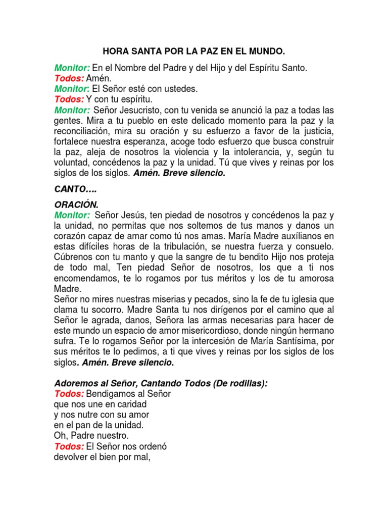 Hora Santa Por La Paz en