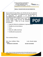 Acta Entrega de Repcecion de Documentos