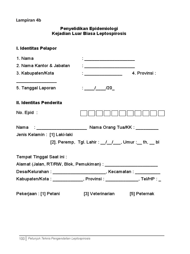 Format PE KLB Leptospirosis | PDF