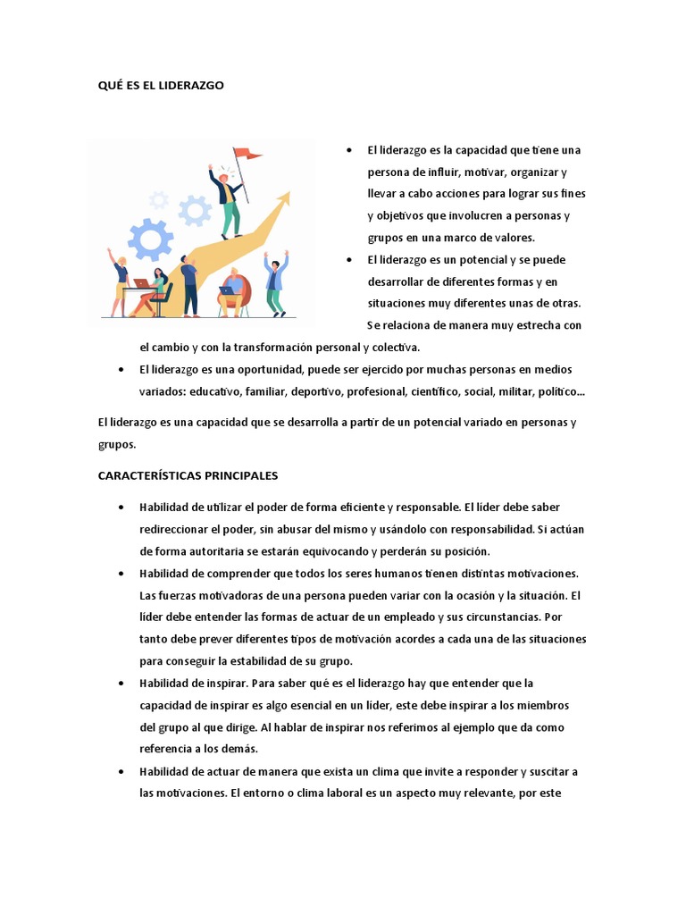 Definición y Tipos de Liderazgo | PDF | Liderazgo | Comportamiento