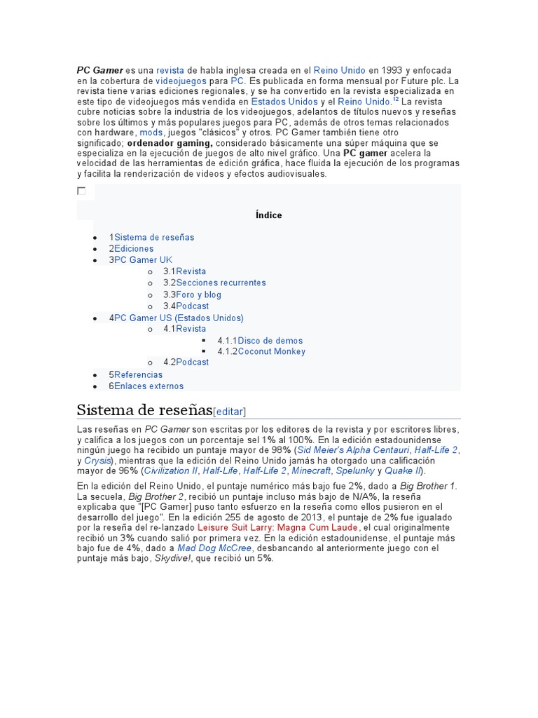 PC Gamer | PDF | Videojuegos | Entretenimiento