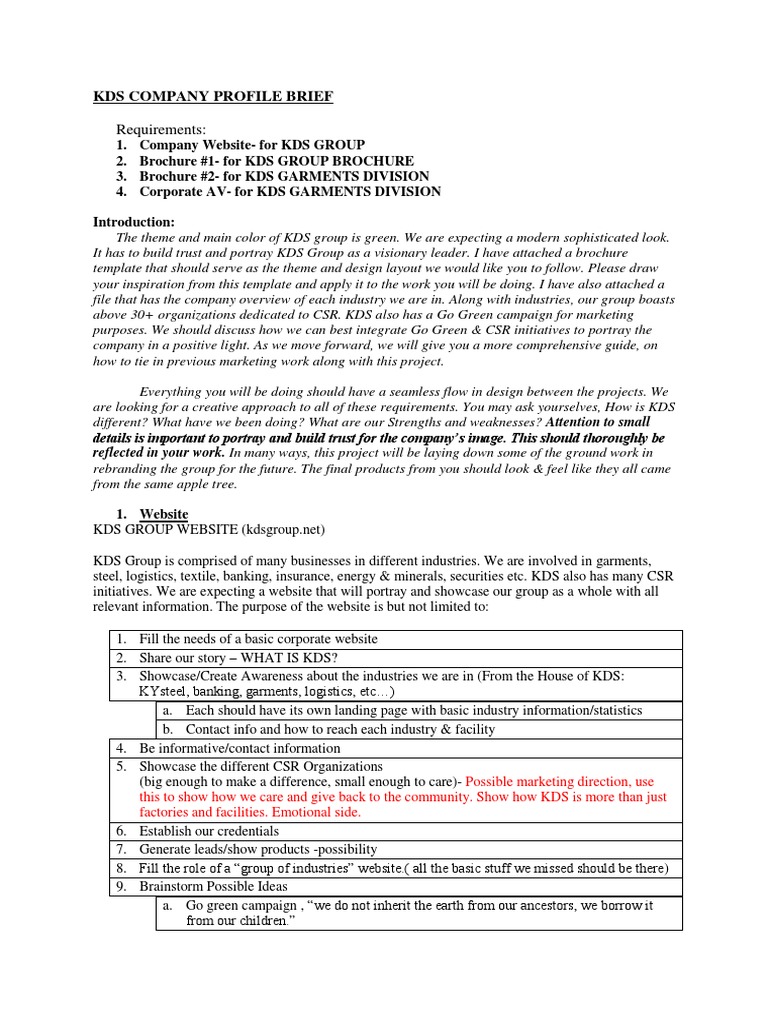 Rebranding KDS Group A Comprehensive Design Brief for Developing