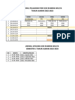 Jadwal Pelajaran Pjok & Upacara SDK 2022-2023