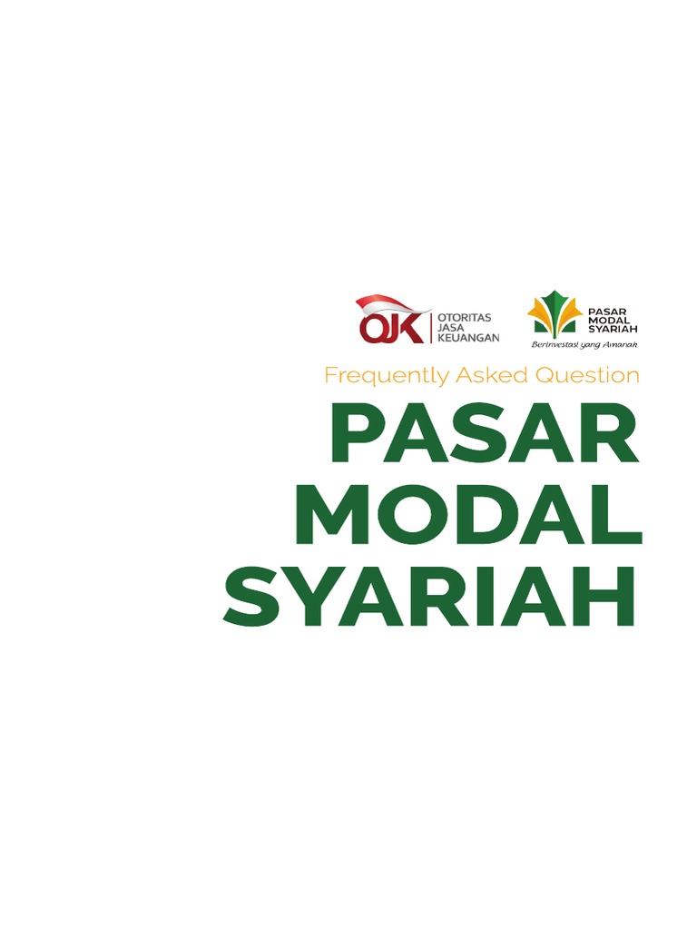 Prinsip Dasar Pasar Modal Syariah Dokumen Frequently Asked Questions